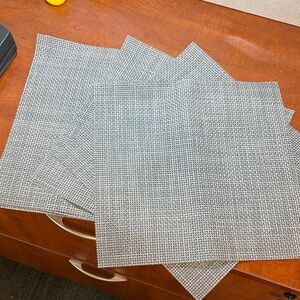 Stylish Silver/grey Woven Placemats-Chilewich square Basketweave Placemats-6